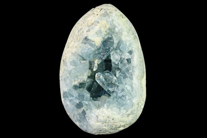 Crystal Filled Celestine (Celestite) Egg Geode - Madagascar #172690